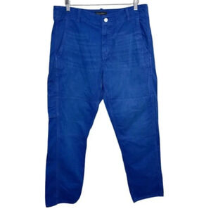 Banana Republic Mens 35R Blue Mill Valley Surplus Canvas Relaxed Taper  Jeans